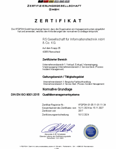 Bild eines Zertifikats